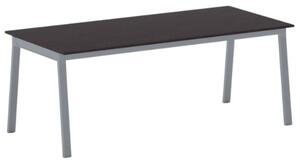 Kancelářský pracovní stůl PRIMO BASIC, šedostříbrná podnož, 2000 x 900 mm, wenge