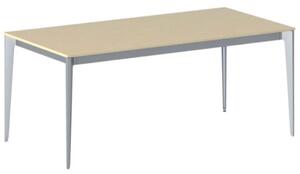 Kancelářský stůl PRIMO ACTION, šedostříbrná podnož, 1800 x 900 mm, bříza