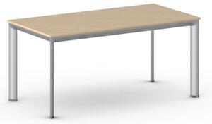 Kancelářský stůl PRIMO INVITATION, šedostříbrná podnož 1600 x 800 mm, buk