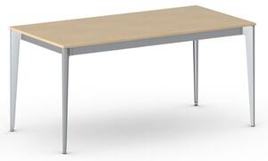 Kancelářský stůl PRIMO ACTION, šedostříbrná podnož, 1600 x 800 mm, bílá