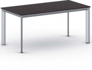 Kancelářský stůl PRIMO INVITATION, šedostříbrná podnož 1600 x 800 mm, wenge