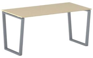 Kancelářský stůl PRIMO IMPRESS, šedostříbrná podnož, 1600 x 800 mm, bříza