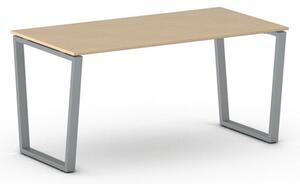 Kancelářský stůl PRIMO IMPRESS, šedostříbrná podnož, 1600 x 800 mm, grafitová