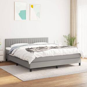Box spring postel s matrací světle šedá 160 x 200 cm textil 3140225