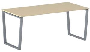 Kancelářský stůl PRIMO IMPRESS, šedostříbrná podnož, 1800 x 900 mm, bříza