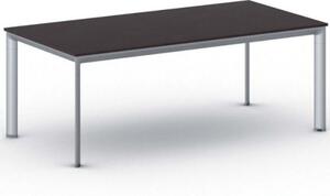 Kancelářský stůl PRIMO INVITATION, šedostříbrná podnož 2000 x 1000 mm, wenge