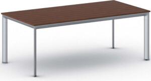 Kancelářský stůl PRIMO INVITATION, šedostříbrná podnož 2000 x 1000 mm, třešeň