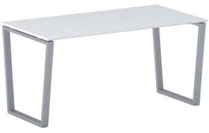 Kancelářský stůl PRIMO IMPRESS, šedostříbrná podnož, 1600 x 800 mm, bílá