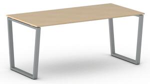 Kancelářský stůl PRIMO IMPRESS, šedostříbrná podnož, 1800 x 900 mm, dub přírodní