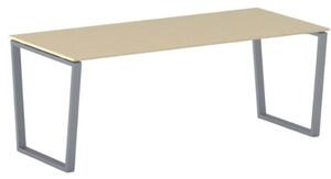 Kancelářský stůl PRIMO IMPRESS, šedostříbrná podnož, 2000 x 900 mm, bříza
