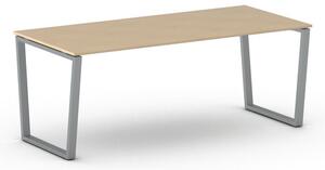 Kancelářský stůl PRIMO IMPRESS, šedostříbrná podnož, 2000 x 900 mm, bříza