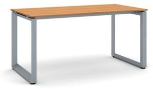 Kancelářský stůl PRIMO INSPIRE, šedostříbrná podnož, 1600 x 800 mm, třešeň