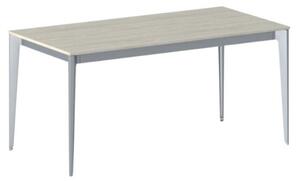 Kancelářský stůl PRIMO ACTION, šedostříbrná podnož, 1600 x 800 mm, dub přírodní