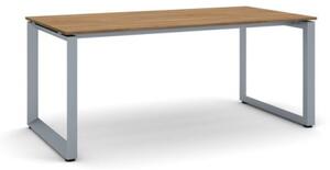 Kancelářský stůl PRIMO INSPIRE, šedostříbrná podnož, 1800 x 900 mm, ořech