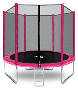 Aga SPORT TOP Trampolína 250 cm Pink + ochranná síť + žebřík