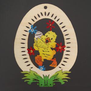 AMADEA Dřevěná dekorace vajíčko kachně, velikost 9 cm, český výrobek