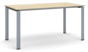 Jednací stůl INFINITY se šedostříbrnou podnoží 1600 x 800 x 750 mm, dub přírodní