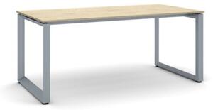 Kancelářský stůl PRIMO INSPIRE, šedostříbrná podnož, 1800 x 900 mm, dub přírodní