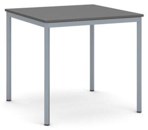 Jídelní stůl, 800 x 800 mm, deska grafit, podnož tm. šedá