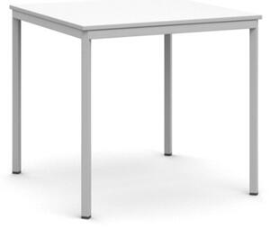 Jídelní stůl, 800 x 800 mm, deska bílá, podnož sv. šedá