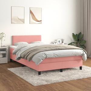 Box spring postel s matrací růžová 120 x 200 cm samet 3141178