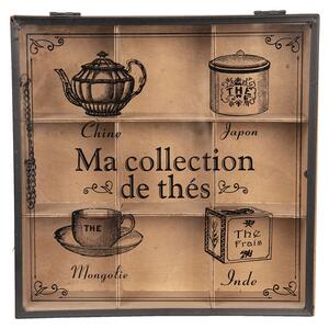 Dřevěný čajový box (9 přihrádek) - 24*24*7 cm