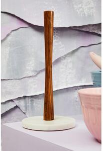Hnědý dřevěný držák na kuchyňské utěrky ø 14 cm – Premier Housewares