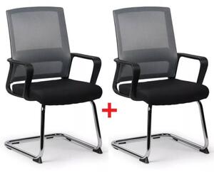 Konferenční židle LOW 1+1 ZDARMA, šedá