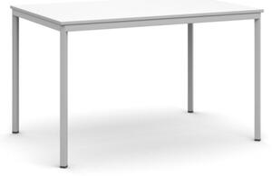 Jídelní stůl, 1200 x 800 mm, deska bílá, podnož sv. šedá