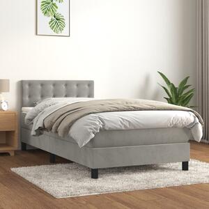 Box spring postel s matrací světle šedá 80 x 200 cm samet 3141509