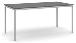Jídelní stůl, 1600 x 800 mm, deska grafit, podnož sv. šedá