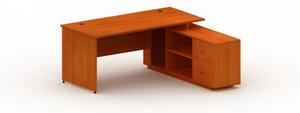 Kancelářský stůl se skříňkou MIRELLI A+ 1600 x 1600 mm, pravý, třešeň