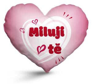 Sablio 3D polštář ve tvaru Miluji tě srdce