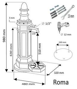 PRÉMIOVÝ vodovodní sloupek ROMA, černý