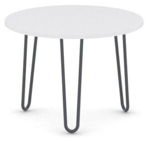 Kulatý konferenční stůl SPIDER, průměr 600 mm, černá podnož, deska bílá