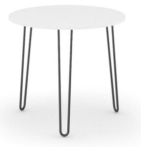 Kulatý jídelní stůl SPIDER, průměr 800 mm, černá podnož, deska bílá