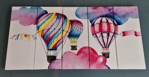 5-dílný obraz balónky ve větru Varianta: 200x100