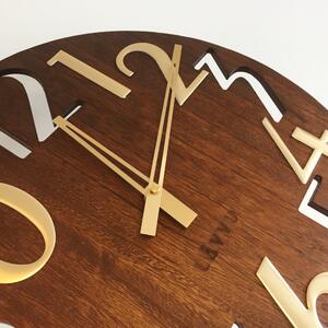 Dřevěné nástěnné hodiny 40 cm - tmavě hnědé