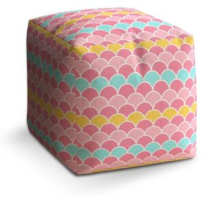 Sablio Taburet Cube Barevné šupiny - 40x40x40 cm