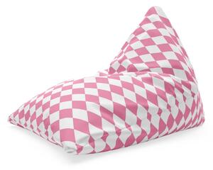Sablio Sedací vak Triangl Růžovobílé kosočtverce: 120 x 100 x 100 cm