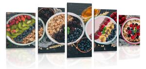 5-dílný obraz chutné variace müsli
