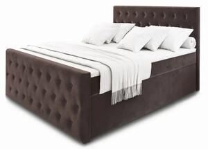 Čalouněná bxspringová postel 200x200 ELODIE 1 - hnědá