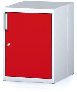 Závěsná dílenská skříňka na nářadí k pracovním stolům MECHANIC, 480 x 600 x 662 mm, červené dveře
