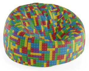 Sablio Sedací vak Cocoon Barevná stavebnice - 75 x 45 x 35 cm