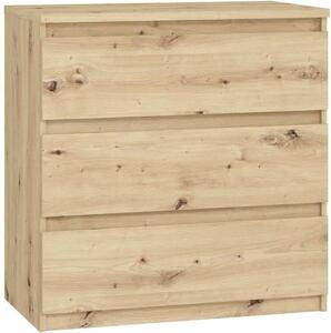 Komoda CHELSEA 3 zásuvky - 77,2 x 42 x 79,9 cm - dub artisan