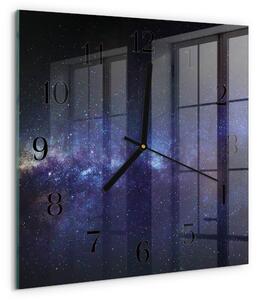 Skleněné hodiny na stěnu Galaxie zskc-30x30-00059543