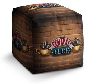 Sablio Taburet Cube Seriál přátelé CENTRAL PERK Cihly - 40x40x40 cm