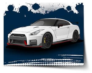 Sablio Plakát Nissan GTR 35 Modrý - 60x40 cm