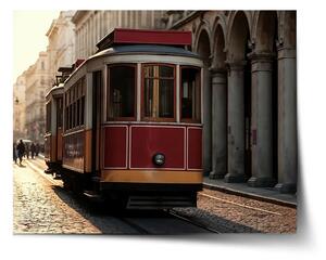 Sablio Plakát Historická červená tramvaj - 60x40 cm