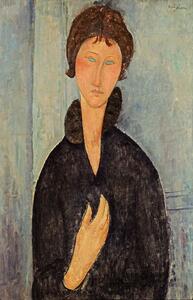 Amedeo Modigliani - Obrazová reprodukce Woman with Blue Eyes, c.1918, (26.7 x 40 cm)